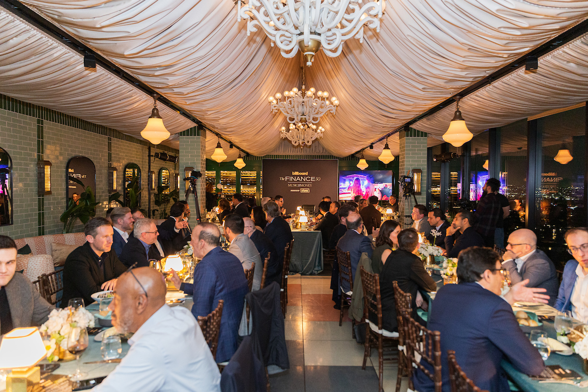 Guests mingle at the Billboard's Finance 50 presented by Venu on Tuesday, Jan. 27, 2026 in Los Angeles. (Willy Sanjuan/AP Content Services for VENU)